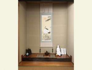 松竹梅鶴亀　床の間　掛軸